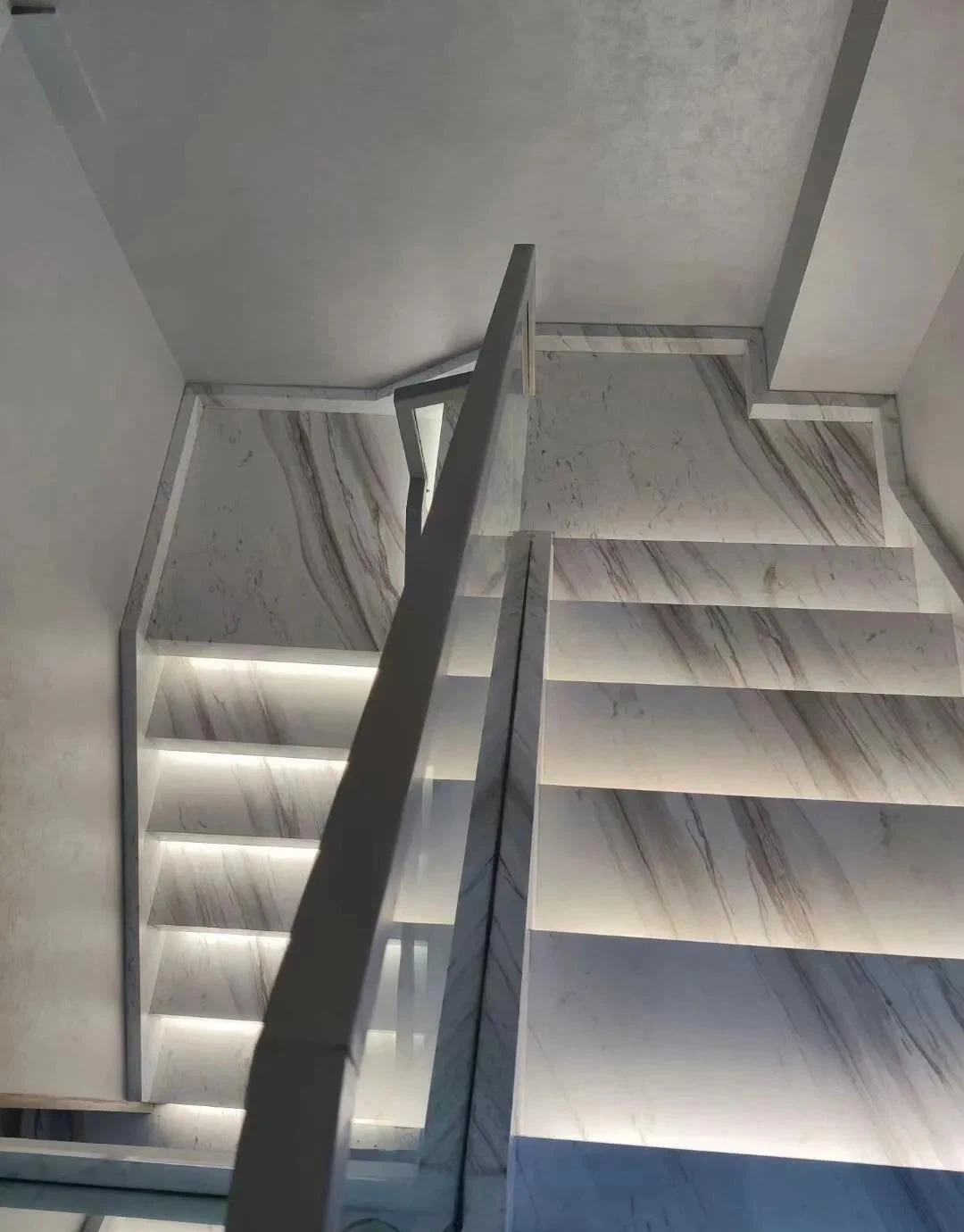 white marble stairs