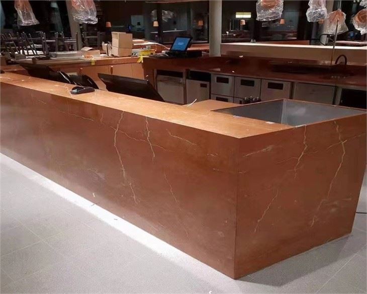 Rojo Alicante Marble kitchen 
